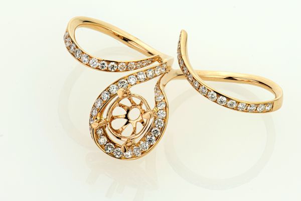 18kt Rose Gold Fancy Two-Finger Diamond Ring